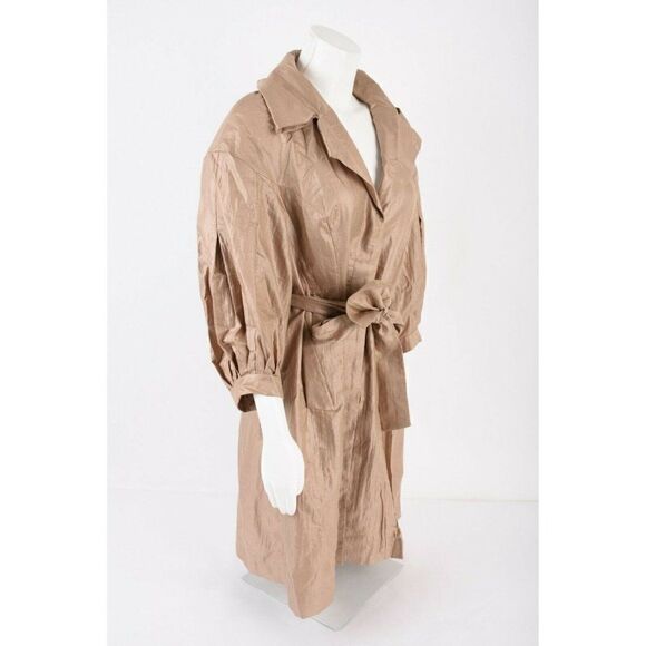 Cole Haan Womens Belted Trech Jacket Sz 8 Gold - Picture 5 of 7